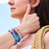 Cristal violet cosmique | Argent sterling .925 | Bracelet de perles de verre galaxie